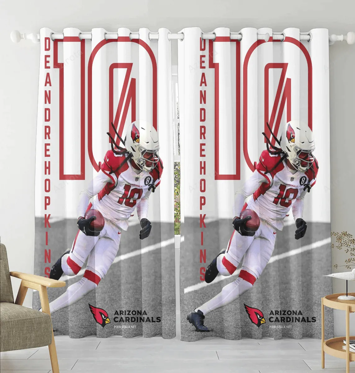 Arizona Cardinals v4 Deandre Hopkins 10 Blackout Window Curtain 2 Panels For Living Room Bed Room Gift For Fan