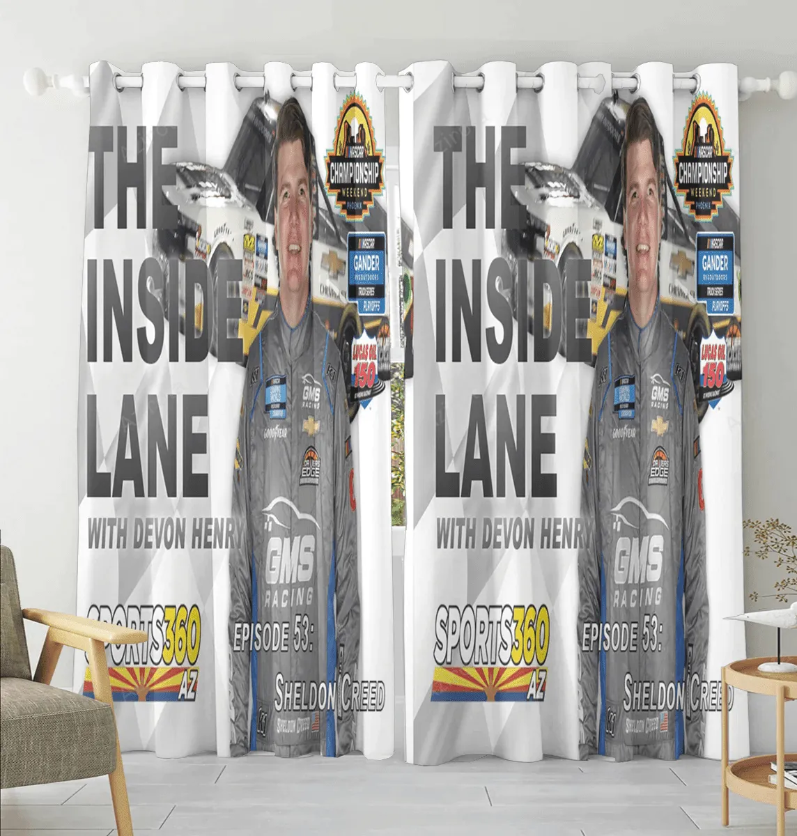 GMS Racing Sheldon Creed1 Blackout Window Curtain 2 Panels For Living Room Bed Room Gift For Fan