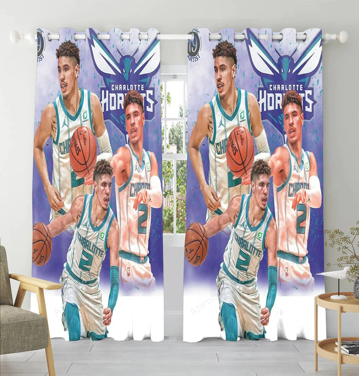 Charlotte Hornets LaMelo Ball10 Window Curtain