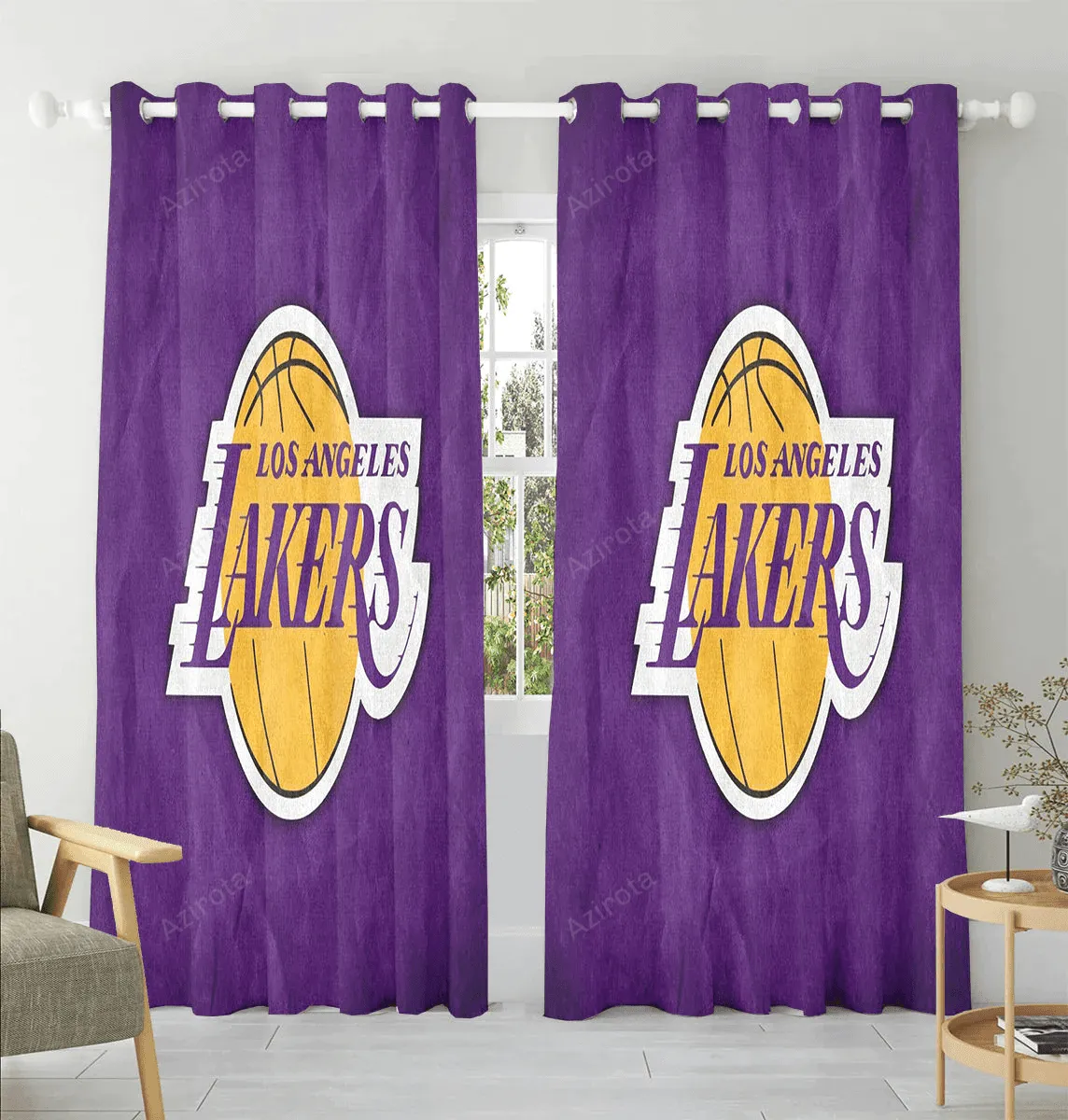 Los Angeles Lakers Emblem v52 Window Curtain