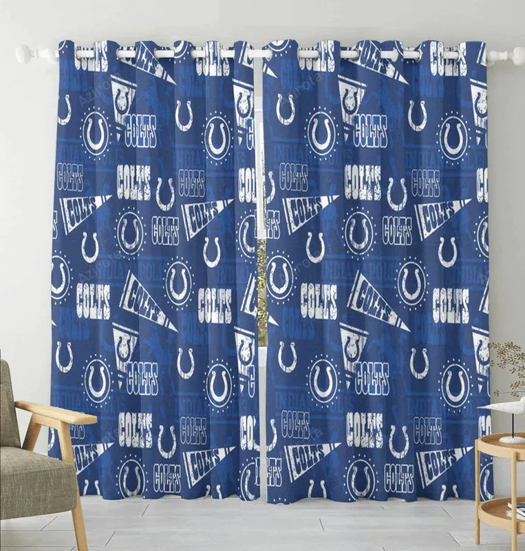 Indianapolis Colts3 Blackout Window Curtain 2 Panels For Living Room Bed Room Gift For Fan