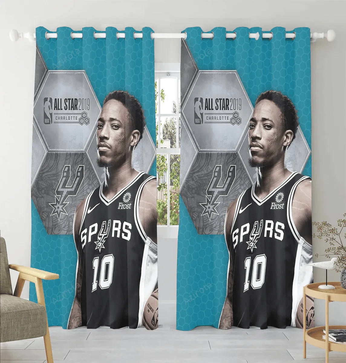 San Antonio Spurs DeMar DeRozan3 Window Curtain