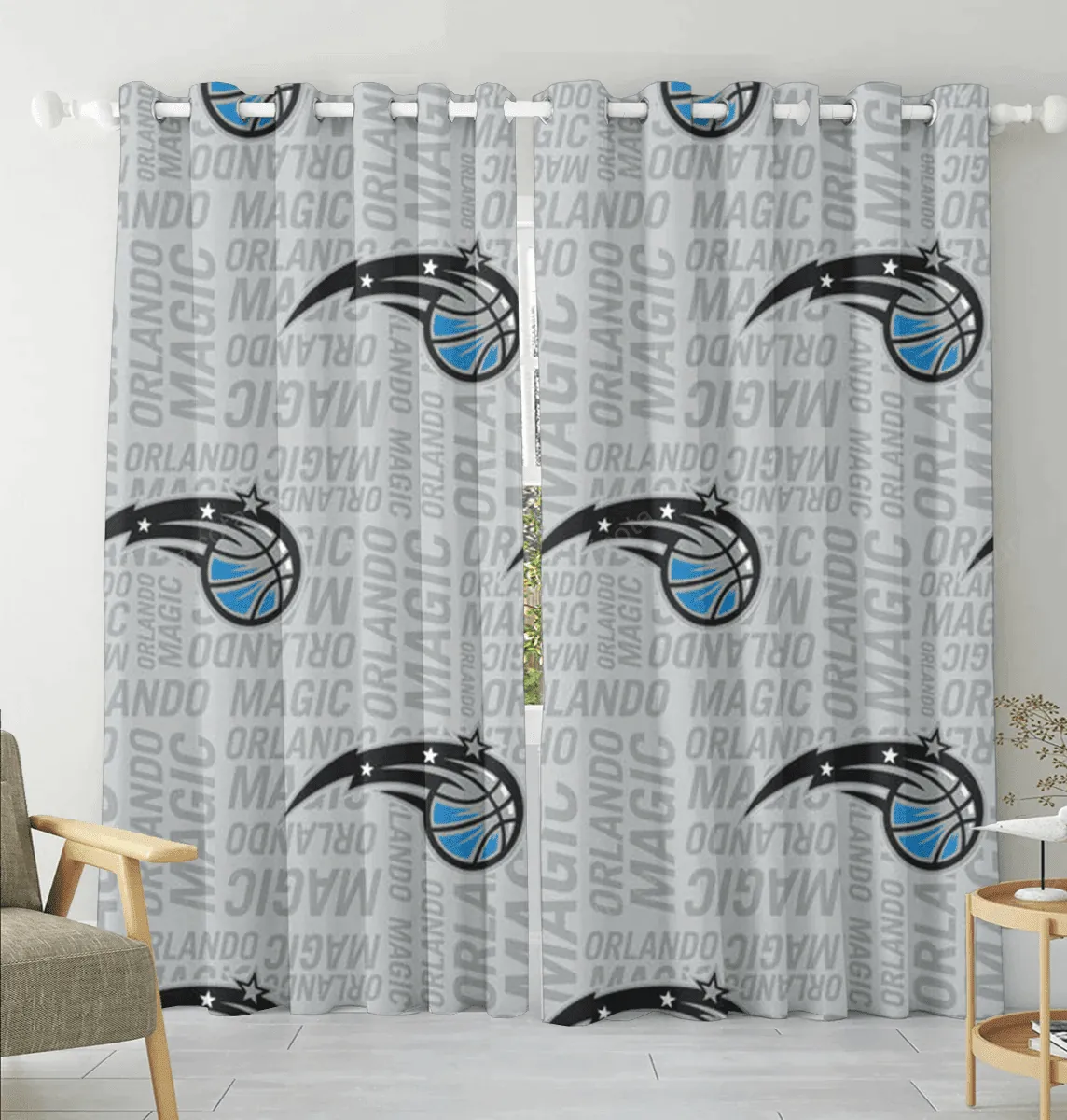 Orlando Magic8 Blackout Window Curtain 2 Panels For Living Room Bed Room Gift For Fan