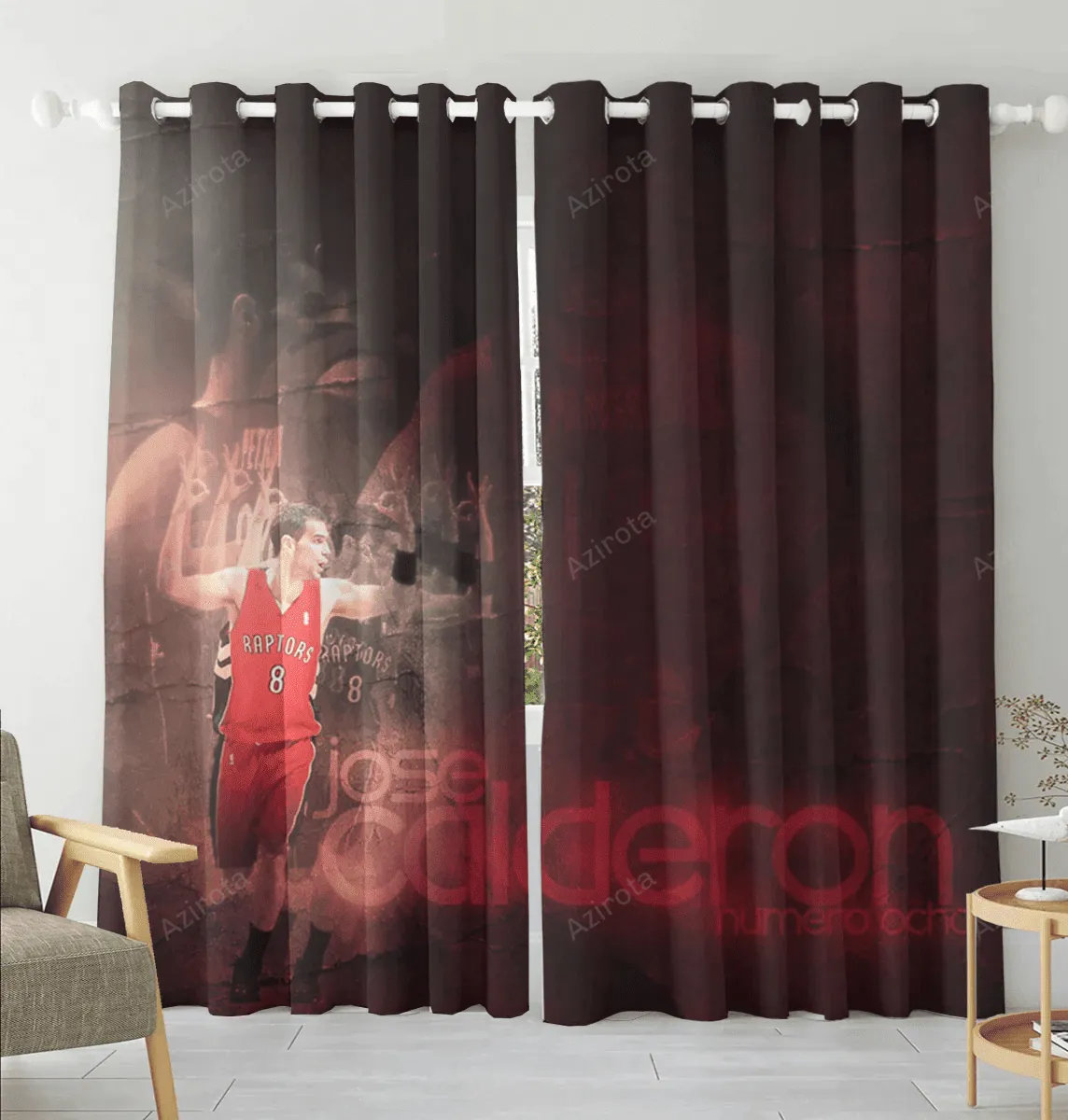 Toronto Raptors Jose Calderon1 Blackout Window Curtain 2 Panels For Living Room Bed Room Gift For Fan