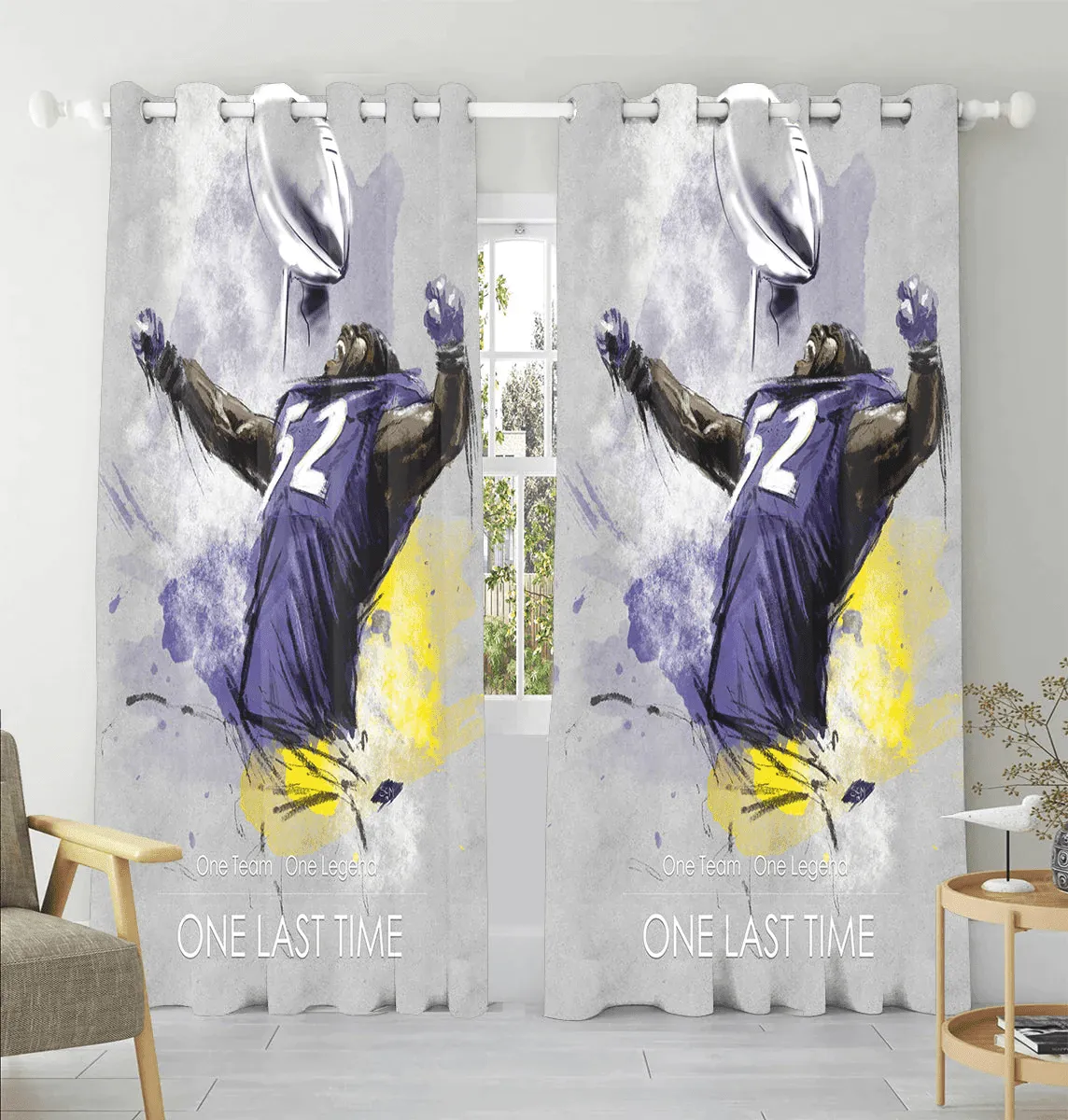 Baltimore Ravens Ray Lewis 52 v4 One Last Time Window Curtain
