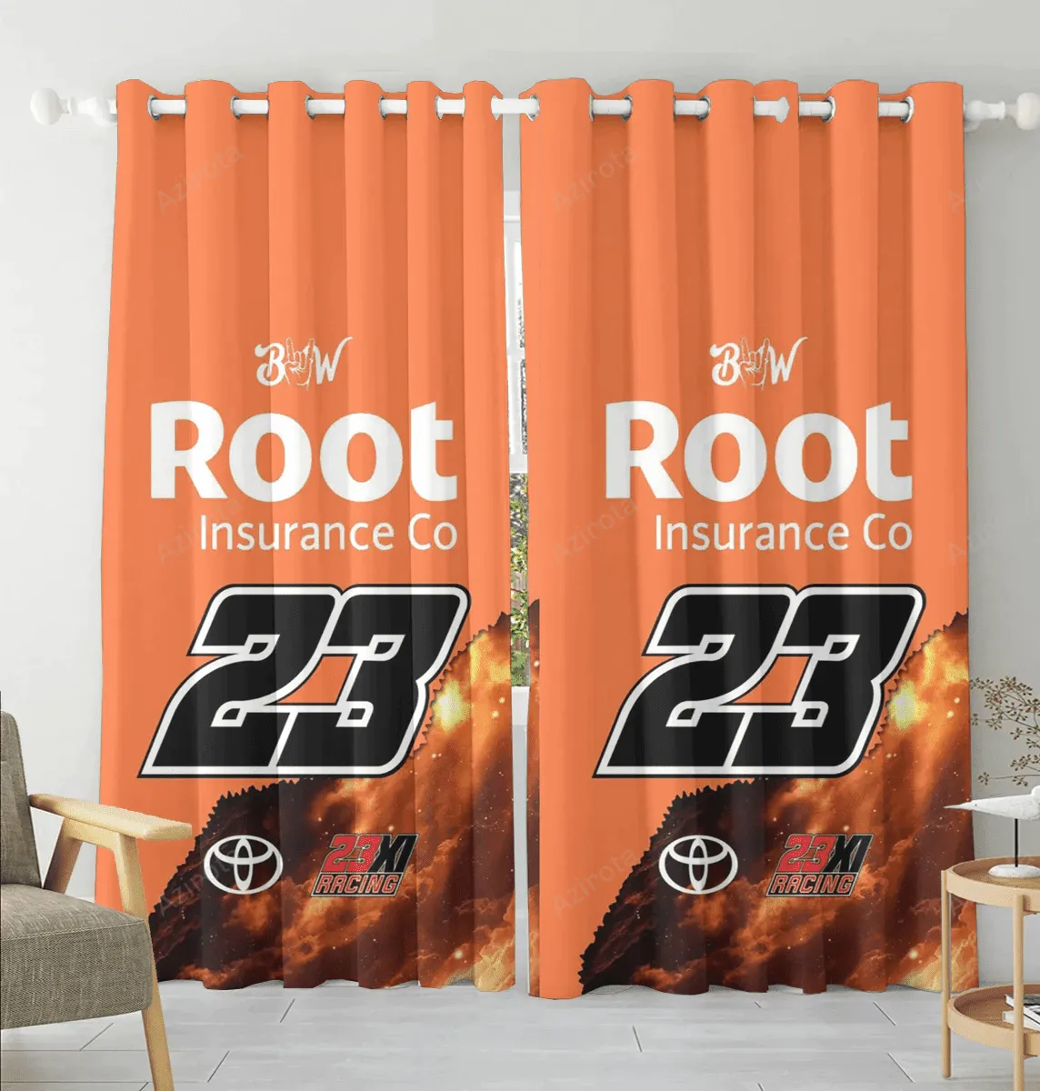 23XI Racing Logo7 Blackout Window Curtain 2 Panels For Living Room Bed Room Gift For Fan