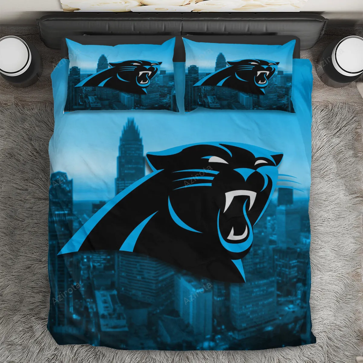 Carolina Panthers City 3PCS Bedding Set Duvet Cover And Pillow Cases Gift For Fan