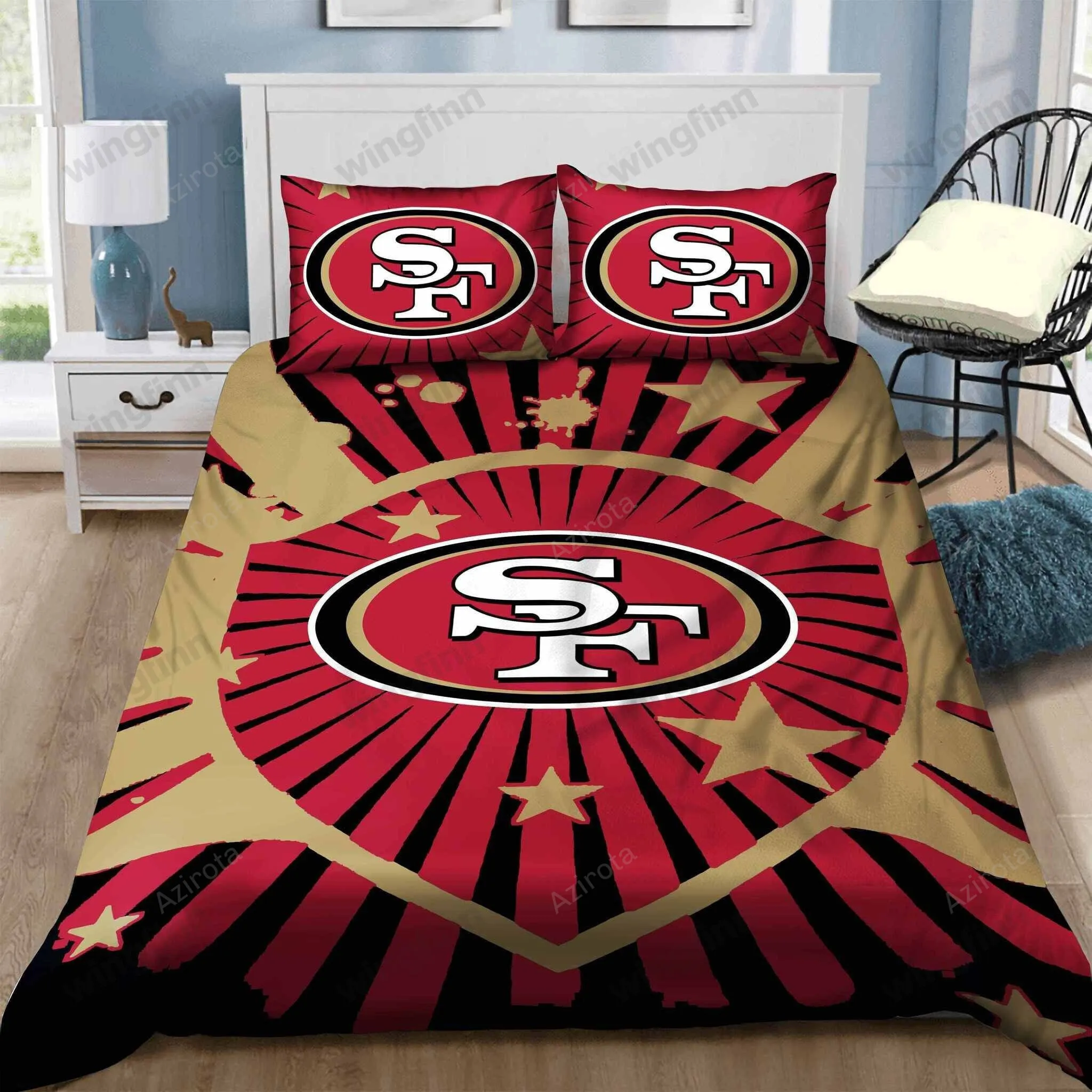 San Francisco 49ers 3PCS Bedding Set Duvet Cover And Pillow Cases Gift For Fan 4