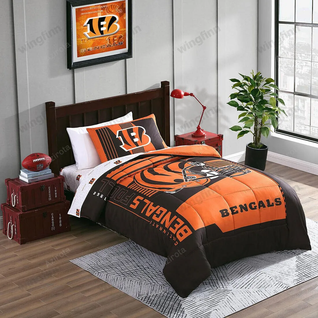Cincinnati Bengals 3PCS Bedding Set Duvet Cover And Pillow Cases 1728