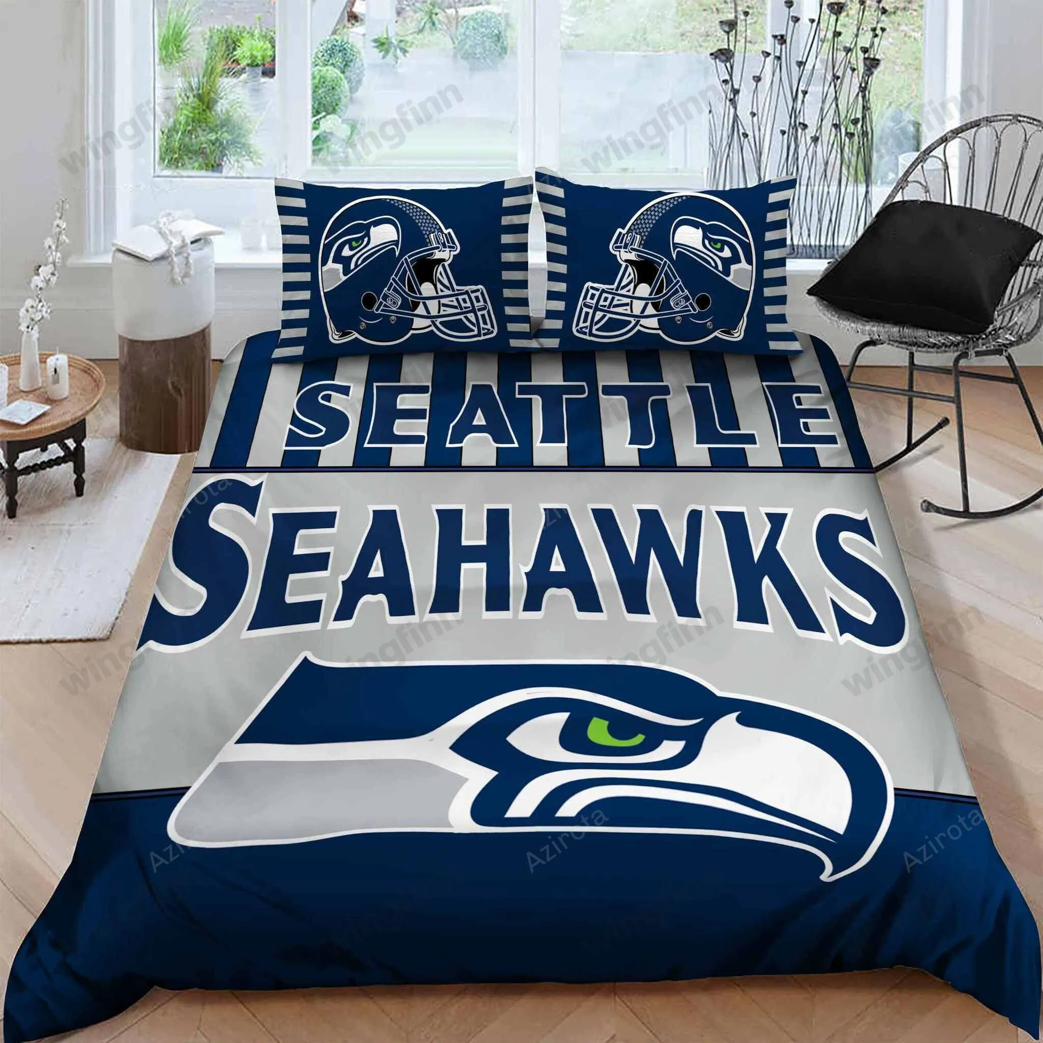 Seattle Seahawks 3PCS Bedding Set Duvet Cover And Pillow Cases Gift For Fan 1232