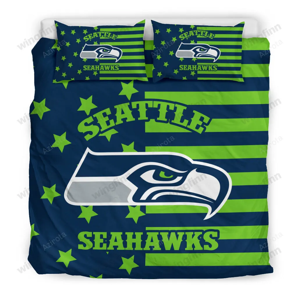 Seattle Seahawks 3PCS Bedding Set Duvet Cover And Pillow Cases Gift For Fan 1243