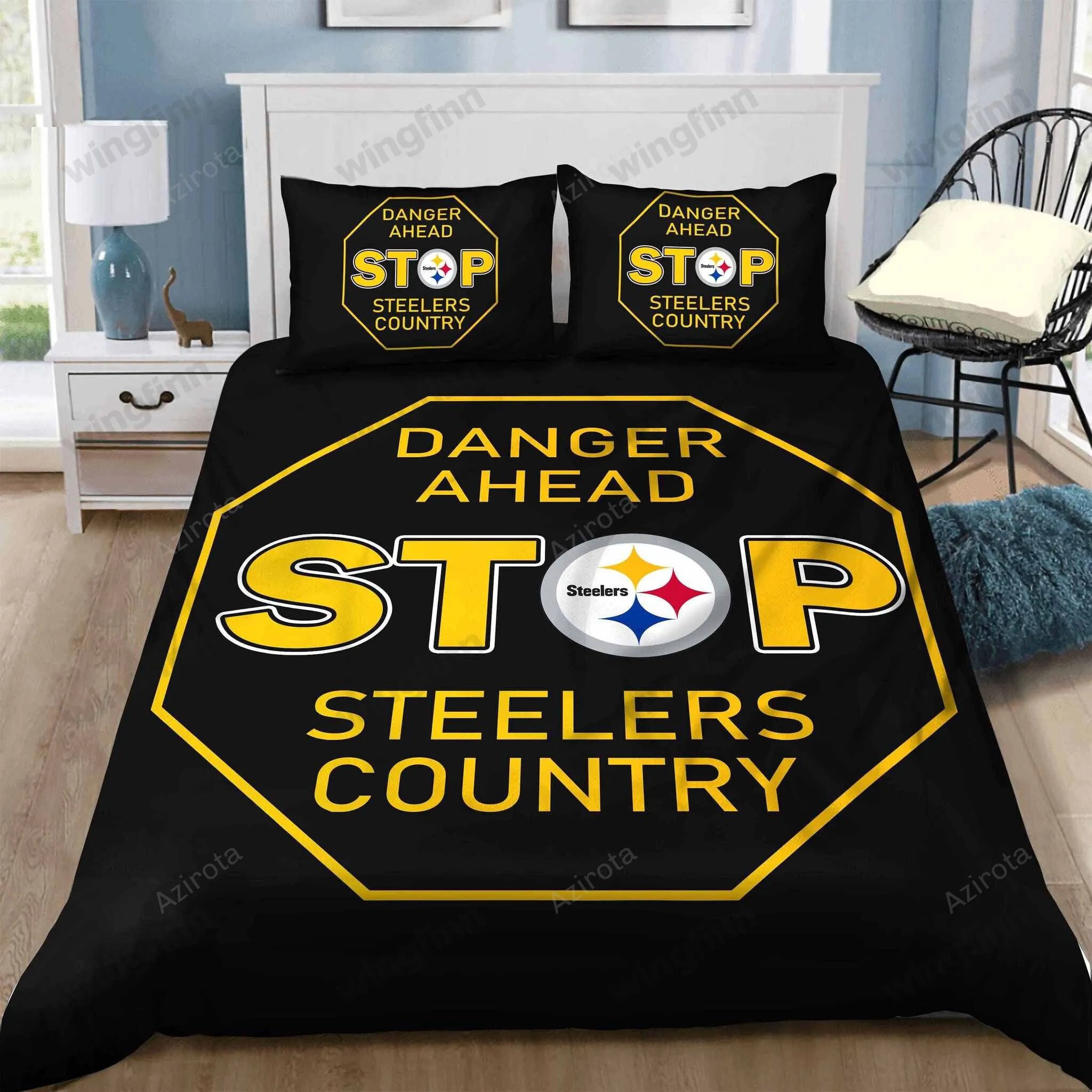Pittsburgh Steelers 3PCS Bedding Set Duvet Cover And Pillow Cases Gift For Fan 1339