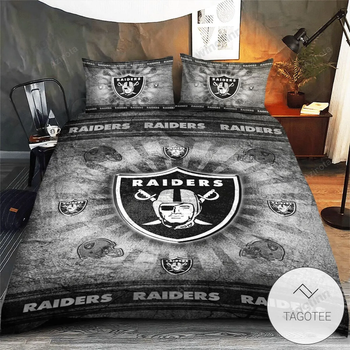 Las Vegas Raiders 3PCS Bedding Set Duvet Cover And Pillow Cases Gift For Fan 1436