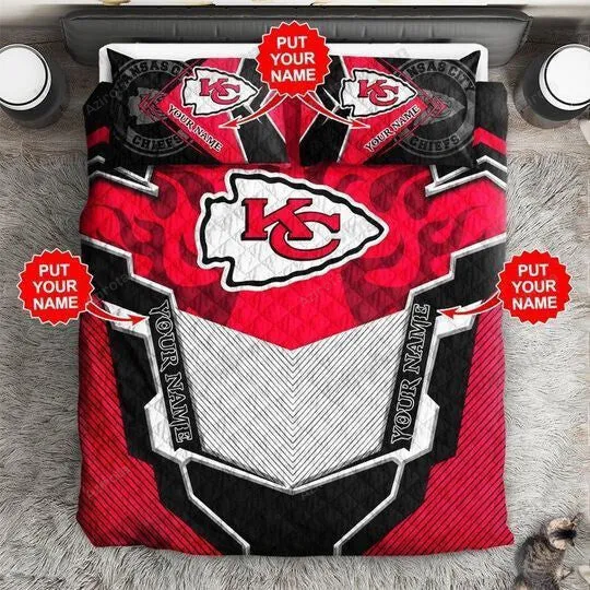 Kansas City Chiefs 3PCS Bedding Set Duvet Cover And Pillow Cases Gift For Fan 1201