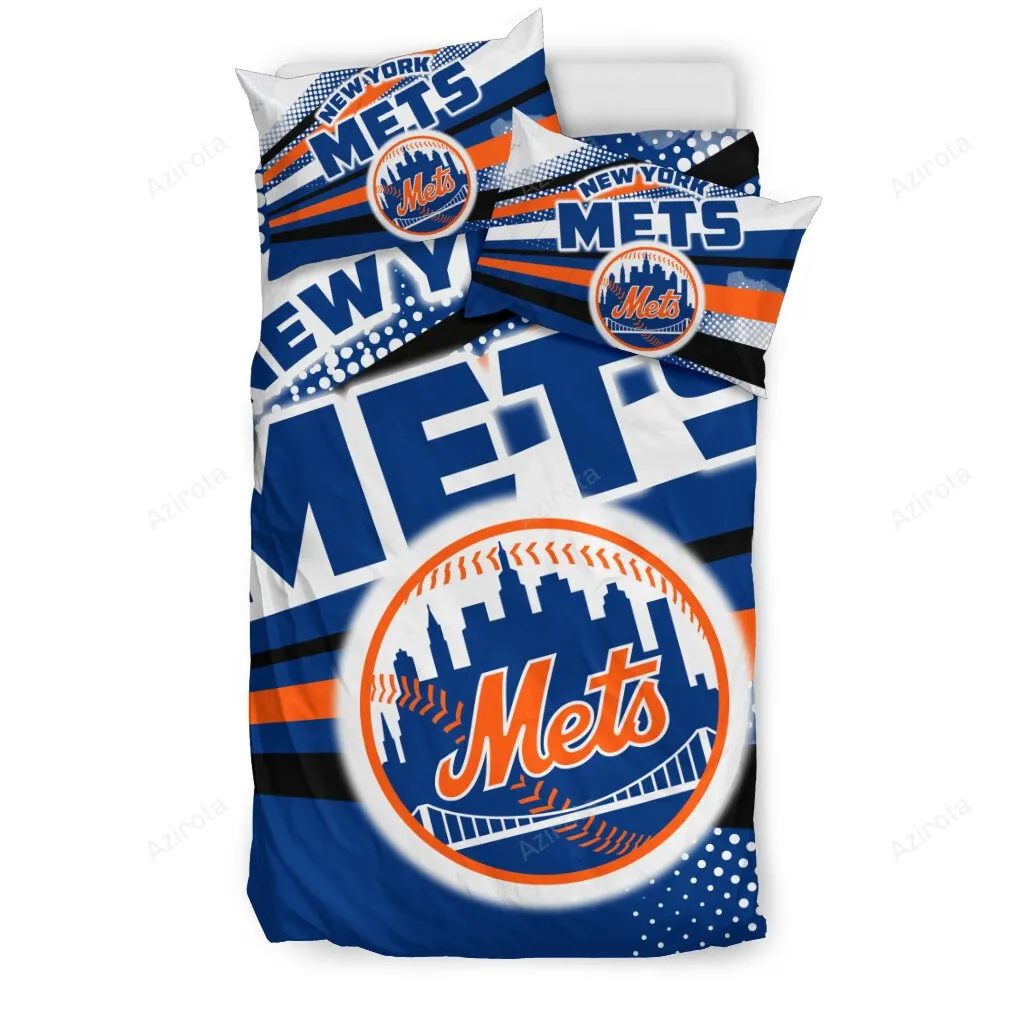 Colorful Shine Amazing New York Mets 3PCS Bedding Set Duvet Cover And Pillow Cases 5472