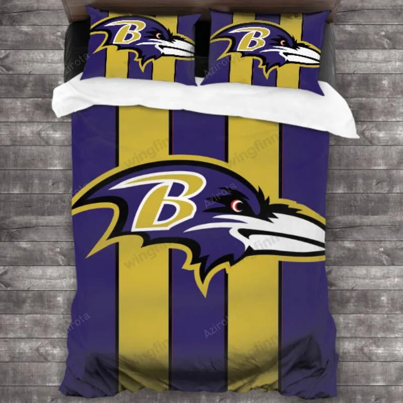 Baltimore Ravens 3PCS Bedding Set Duvet Cover And Pillow Cases Gift For Fan 1562