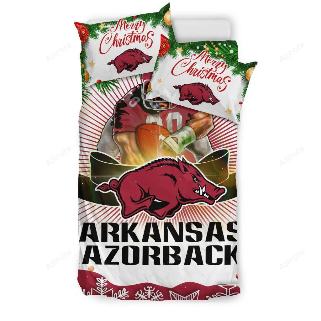 Cool Gift Store Xmas Arkansas Razorbacks 3PCS Bedding Set Duvet Cover And Pillow Cases 1638