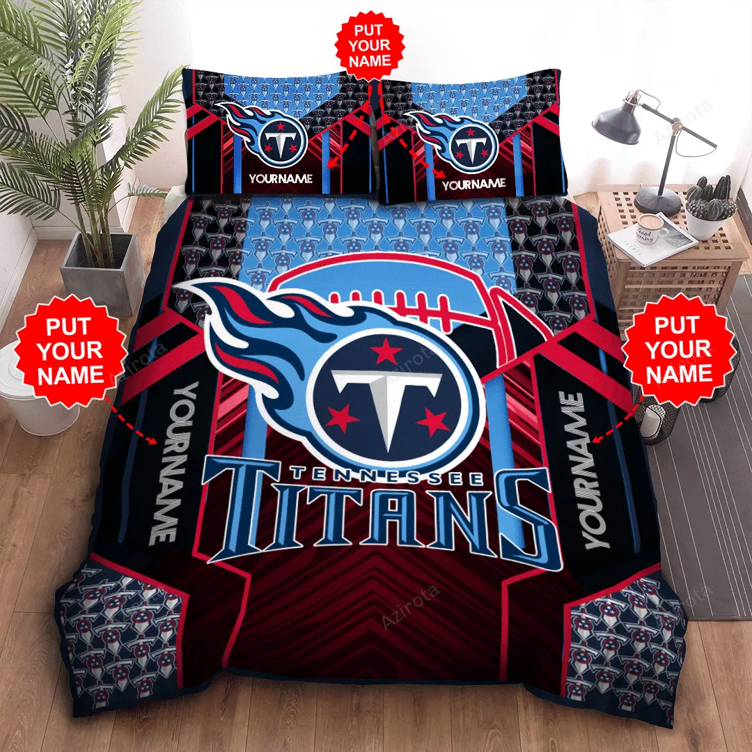 Personalized Tennessee Titans 3PCS Bedding Set Duvet Cover And Pillow Cases Gift For Fan