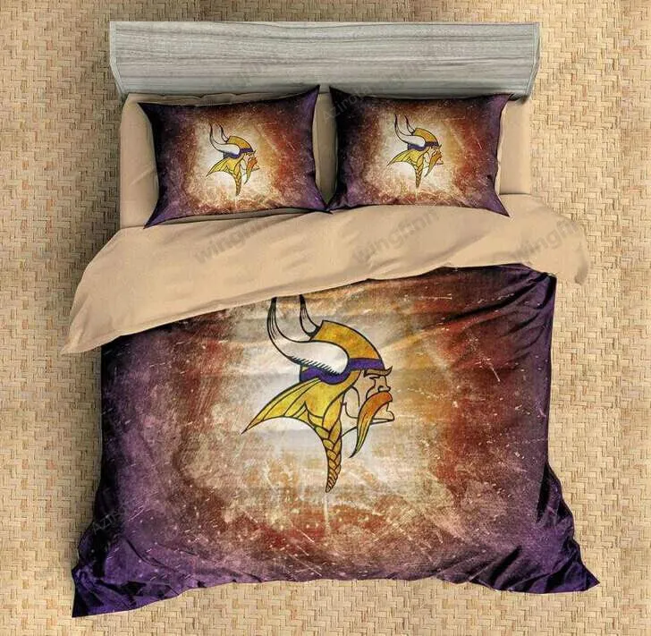 Minnesota Vikings 3PCS Bedding Set Duvet Cover And Pillow Cases Gift For Fan 1583