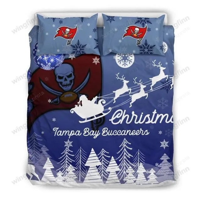 Merry Christmas Gift Tampa Bay Buccaneers 3PCS Bedding Set Duvet Cover And Pillow Cases Gift For Fan