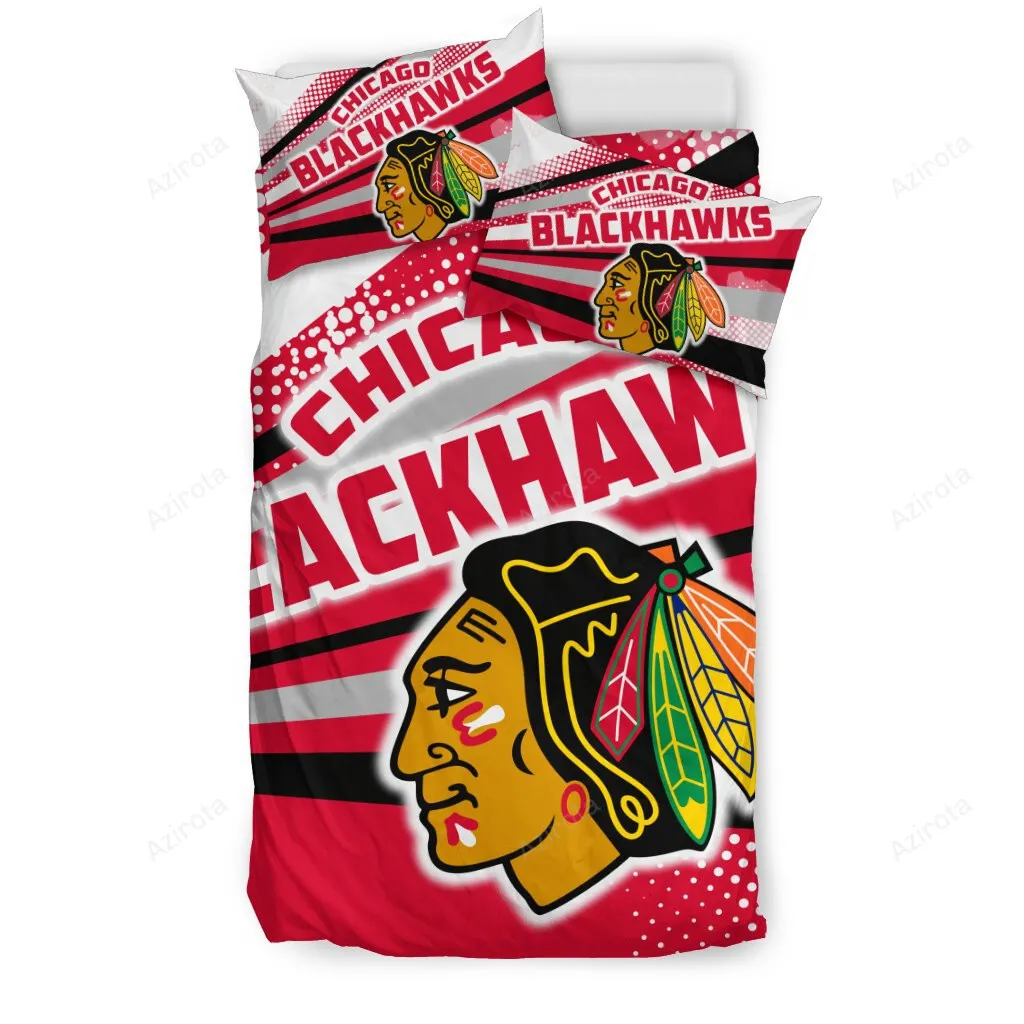 Colorful Shine Amazing Chicago Blackhawks 3PCS Bedding Set Duvet Cover And Pillow Cases 5940