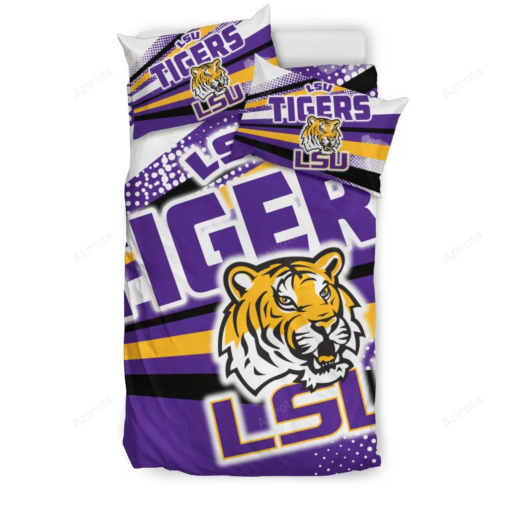 Colorful Shine Amazing LSU Tigers 3PCS Bedding Set Duvet Cover And Pillow Cases 6233