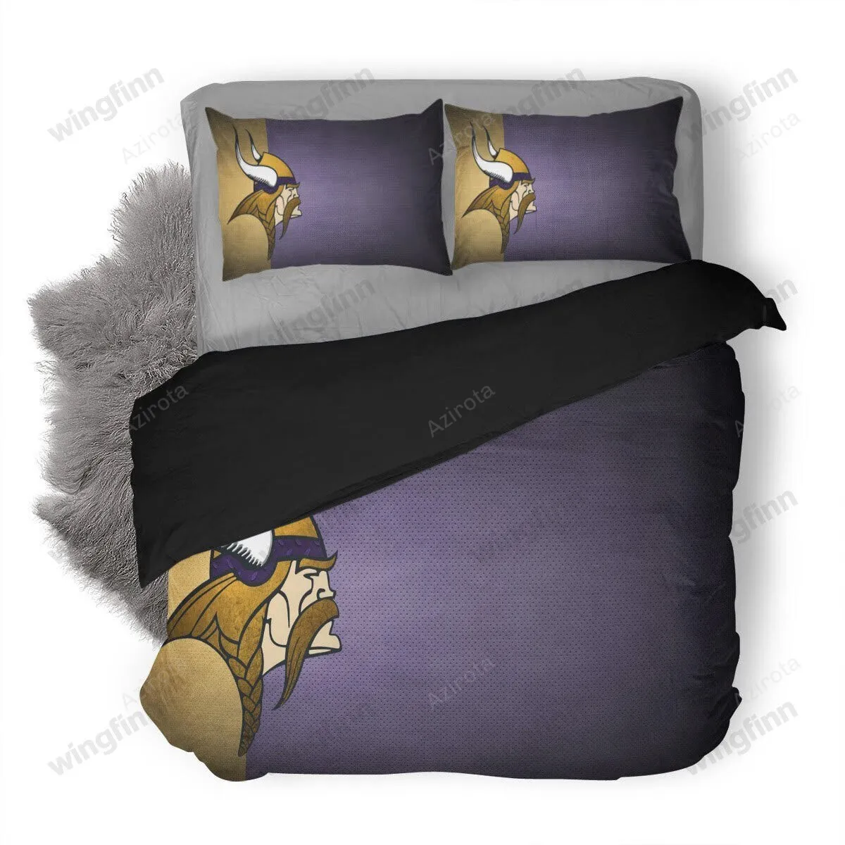 Minnesota Vikings 3PCS Bedding Set Duvet Cover And Pillow Cases Gift For Fan 1581