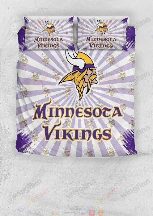 Minnesota Vikings 3PCS Bedding Set Duvet Cover And Pillow Cases Gift For Fan 1591
