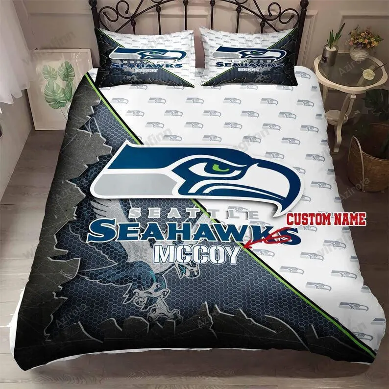 Seattle Seahawks Duvet Quilt 3PCS Bedding Set Duvet Cover And Pillow Cases Gift For Fan 6 H97