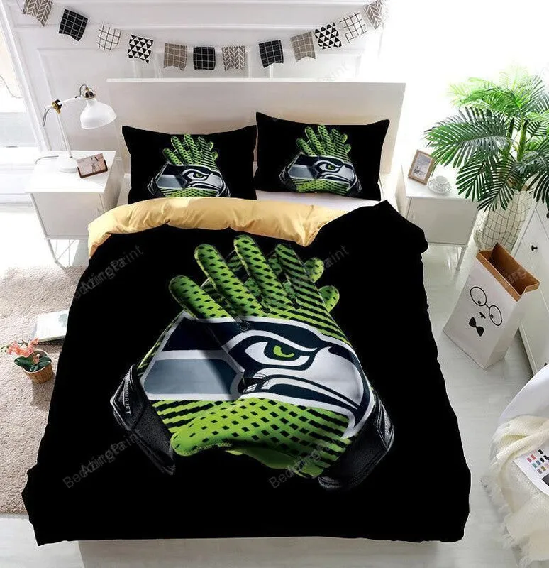 Seattle Seahawks Hand Bedding Set Duvet Cover Set Gift For Fan Lovers