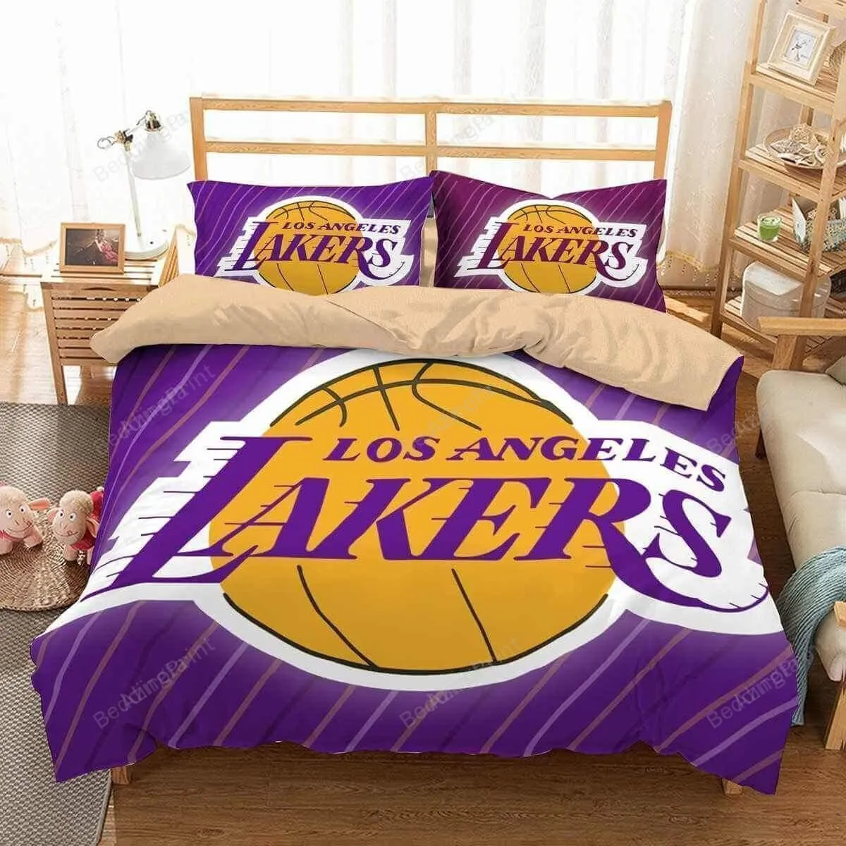 3d Los Angeles Lakers Duvet Cover Bedding Set 1