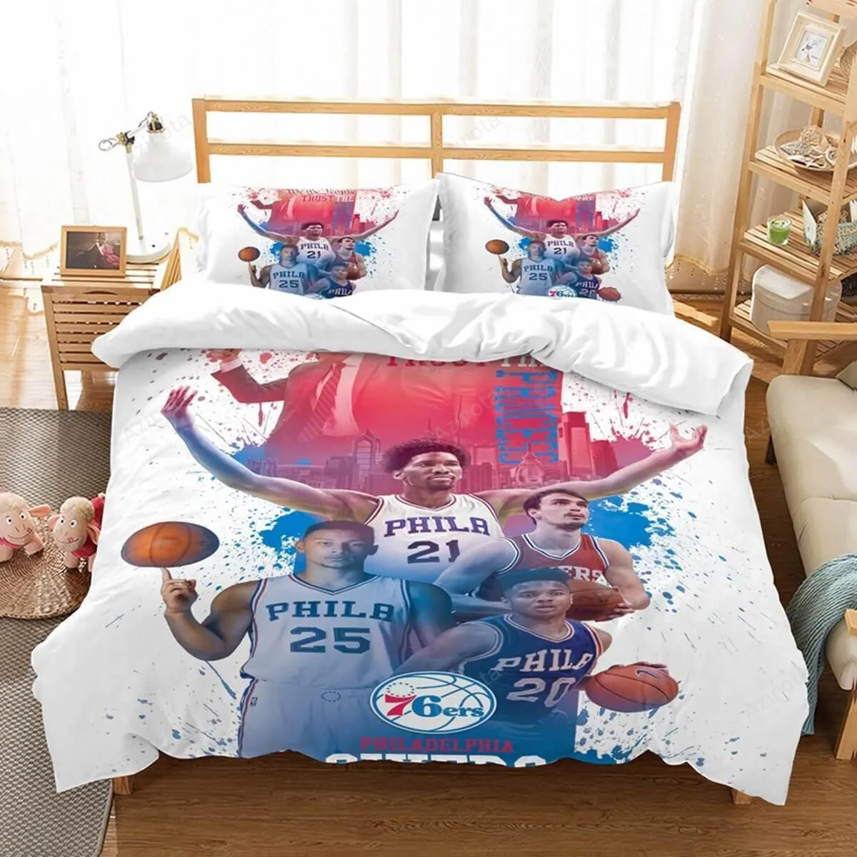 3d Philadelphia 76ers Et Duvet Cover Bedding Set