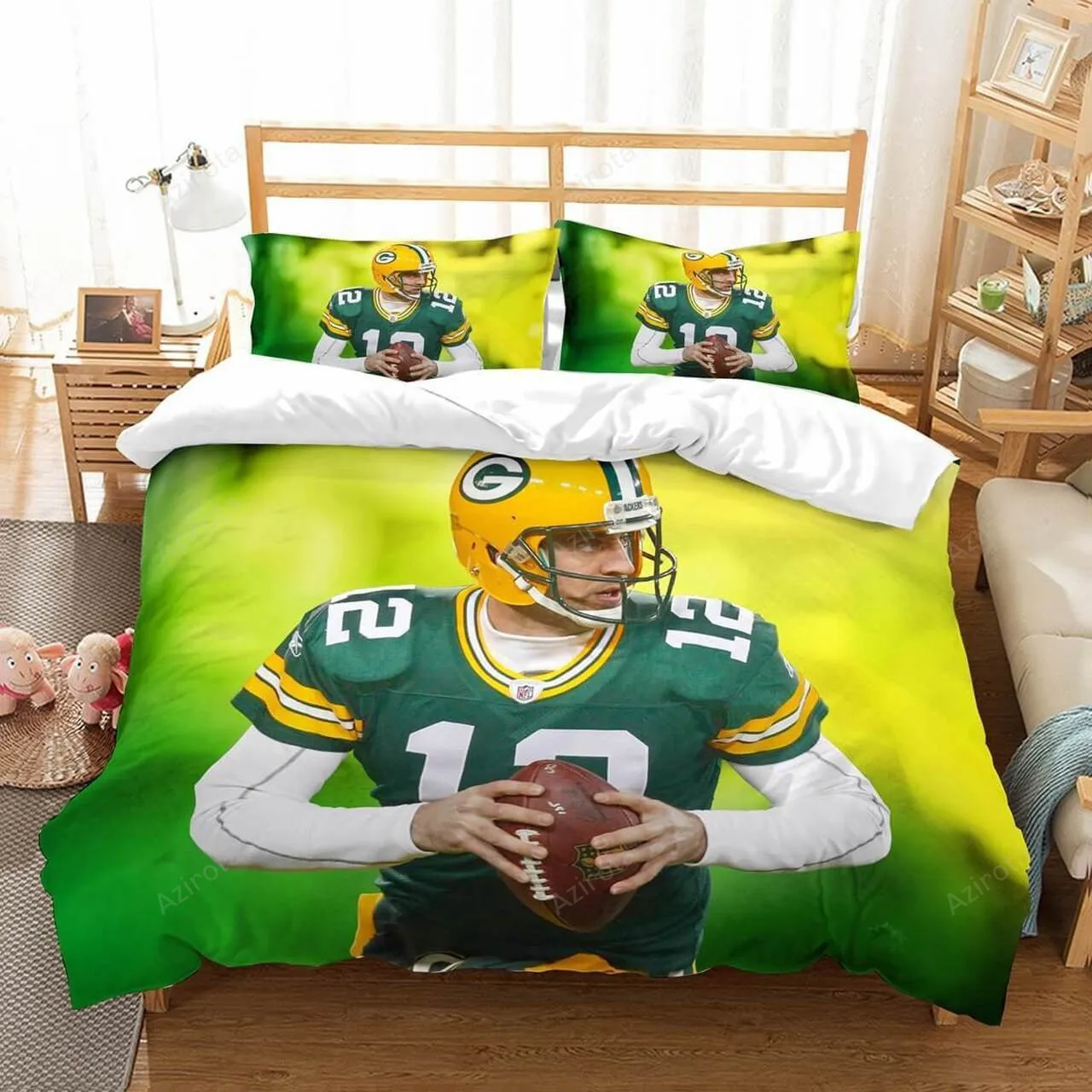 Aaron Rodgers Green Bay Packers Bedding Set