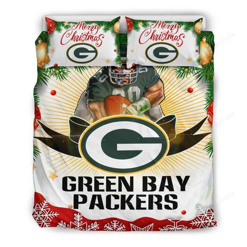 Green Bay Packers Christmas 3D Printing Bedding Set Gift For Fan Lovers