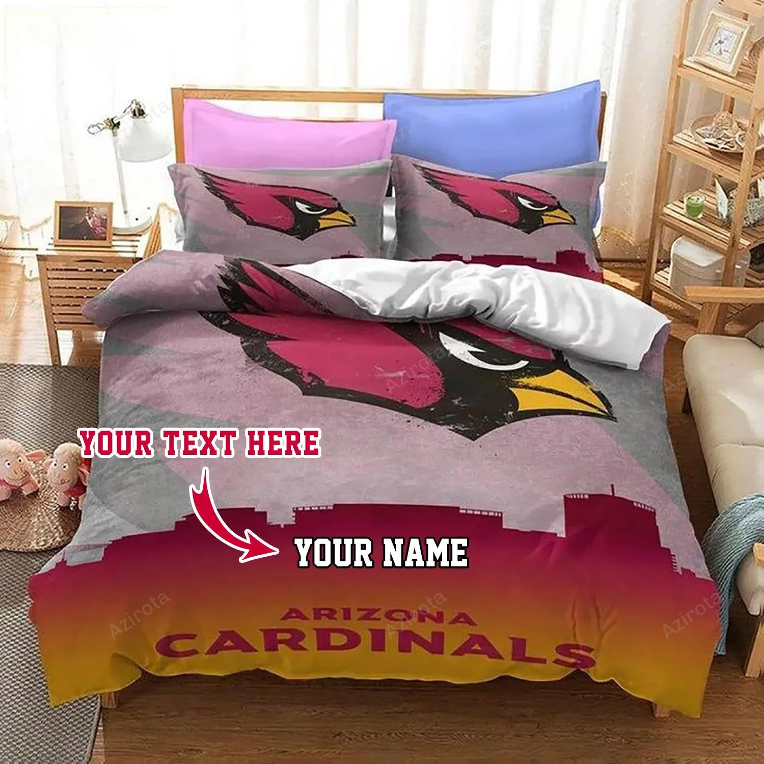 Arizona Cardinals 31 Football Personalized Custom Bedding Sets King Queen Twin Bedding Set