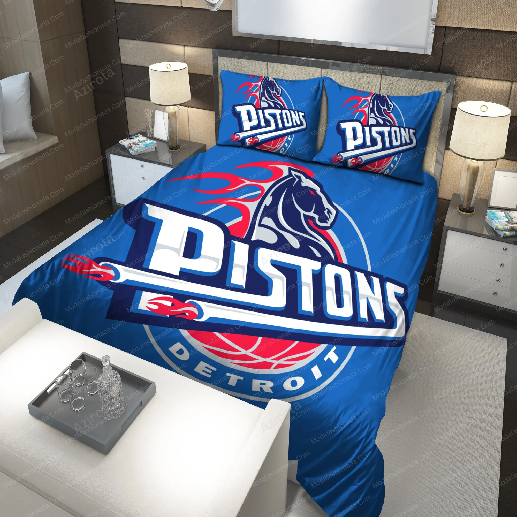 2001 2005 Logo Detroit Pistons 223 Bedding Sets