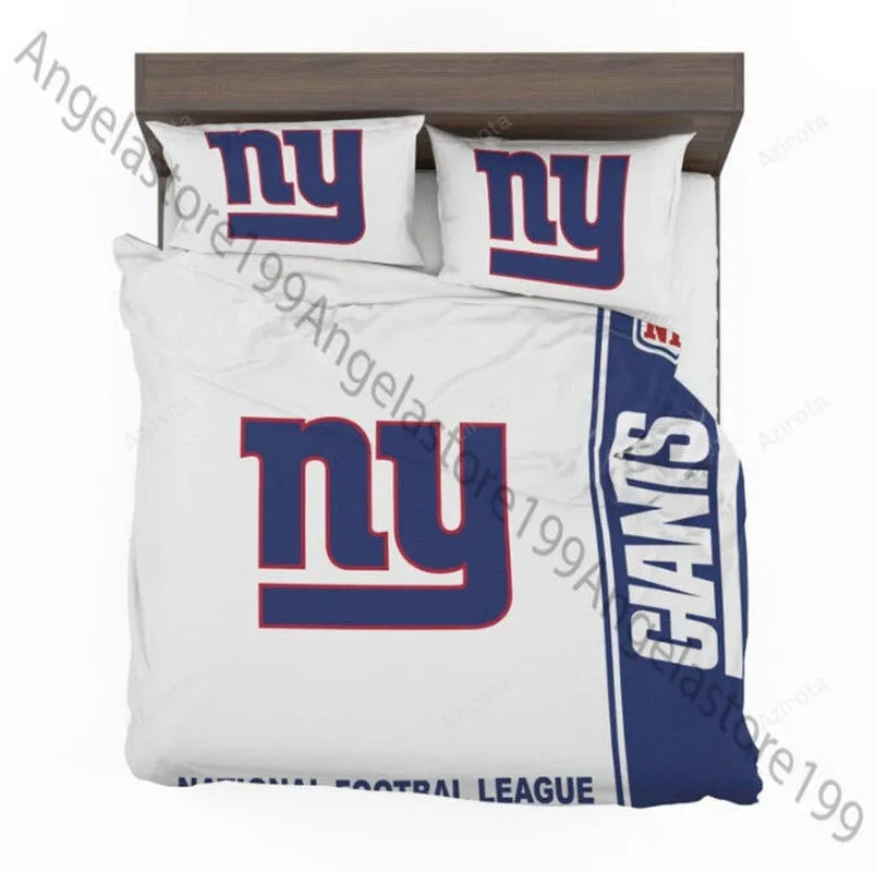 New York Giants Blue And White 3d Bedding Set Gift For Fan Lovers