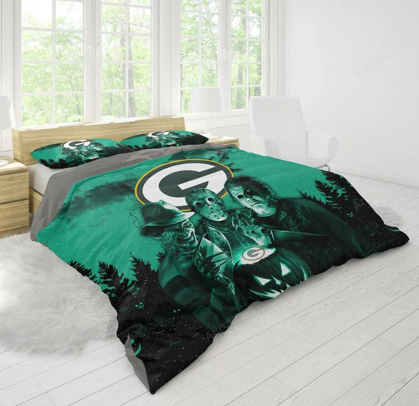 Green Bay Packers Freddy Krueger Jason Voorhees Michael Myers Halloween 3D Printing Bedding Set Gift