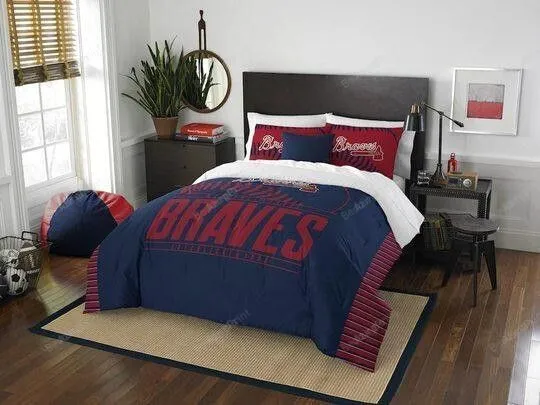 Atlanta Braves Halloween And Christmas Customize Duvet Cover Bedding Set