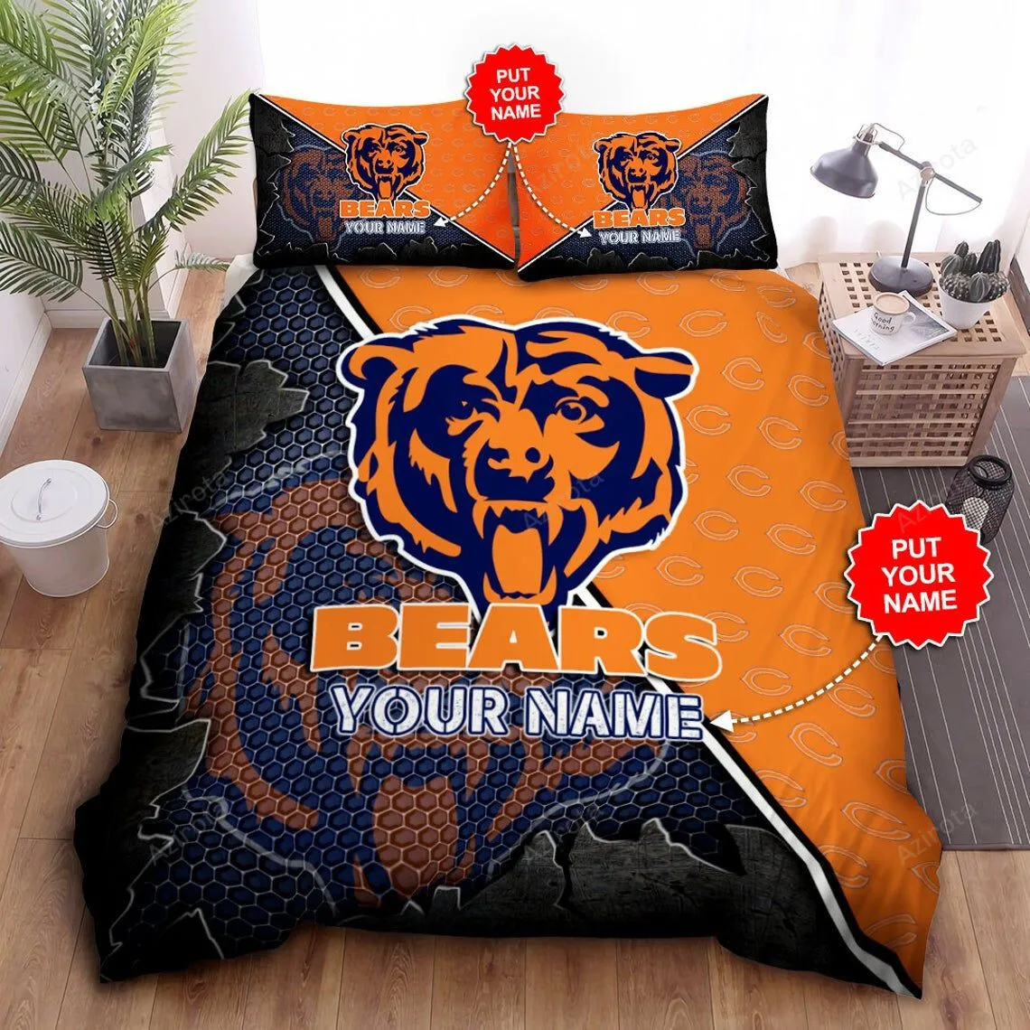 Chicago Bears 36 Football Personalized Custom Bedding Sets King Queen Twin Bedding Set
