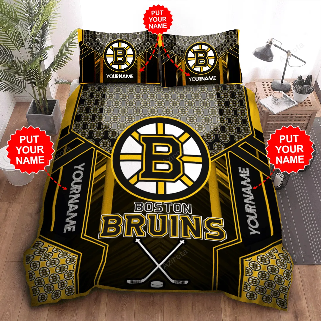 Boston Bruins Personalized Custom Bedding Sets King Queen Twin Bedding Set