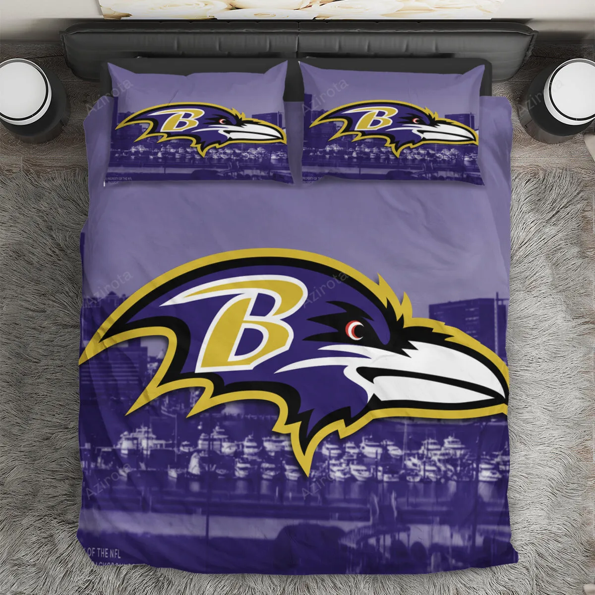 Baltimore Ravens City 3PCS Bedding Set Duvet Cover And Pillow Cases Gift For Fan