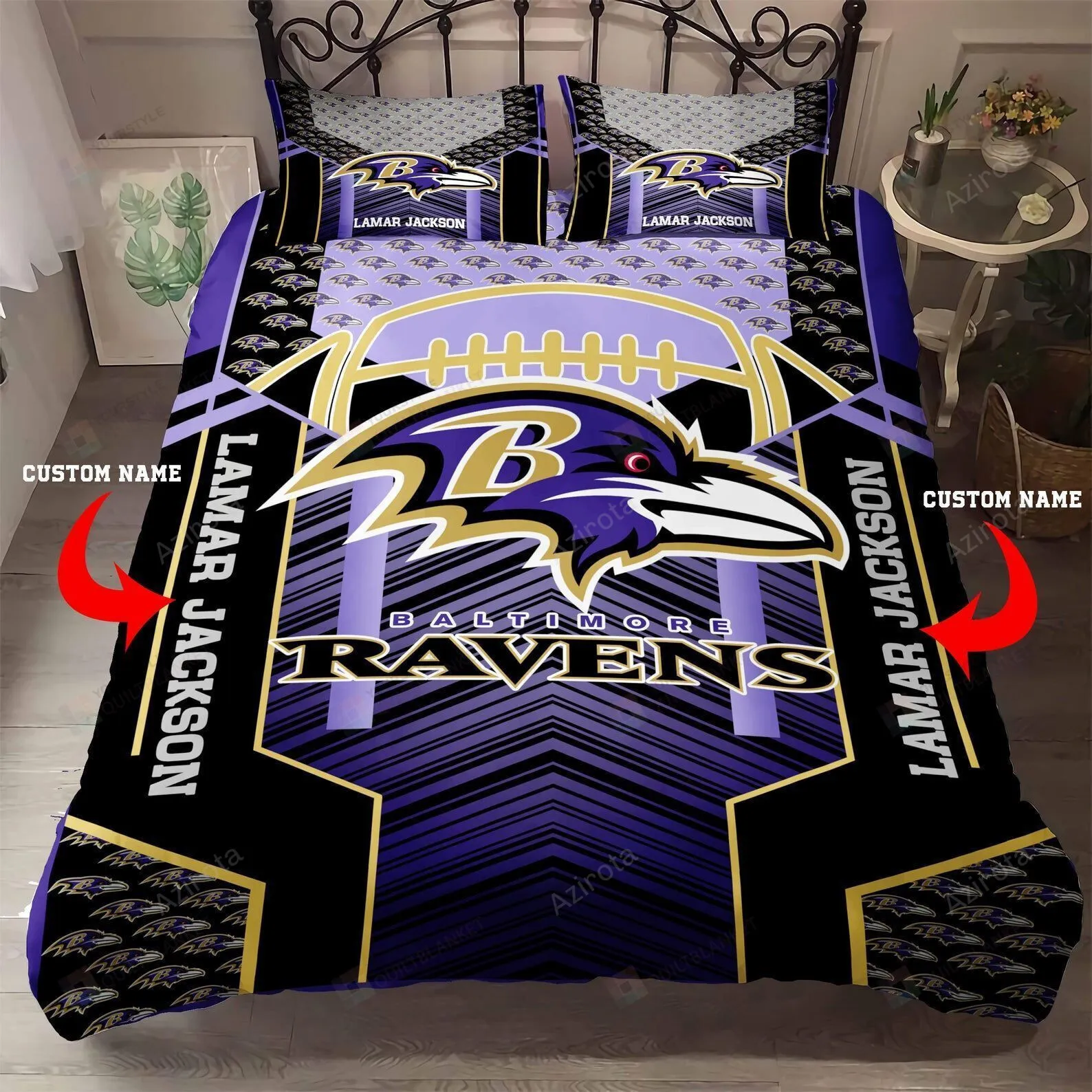 Baltimore Ravens Football 12 Personalized Custom Bedding Sets King Queen Twin Bedding Set