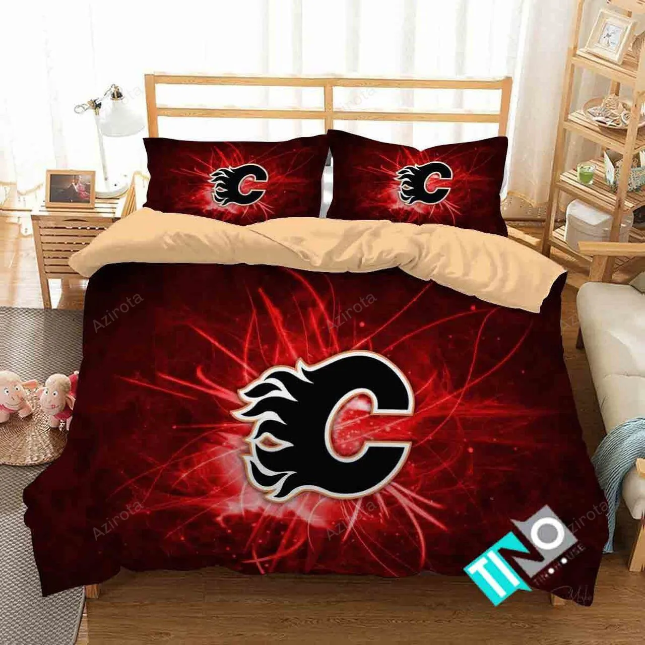 Calgary Flames 2 Logo 3d Duvet Cover Bedding Sets
