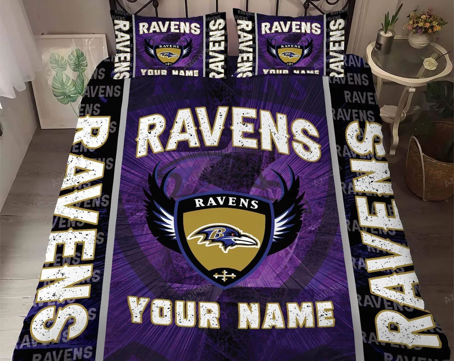 Baltimore Ravens Bedding SetCustom Name Baltimore Ravens Duvet Covers Fan Gift Lovers Gift Hh 9