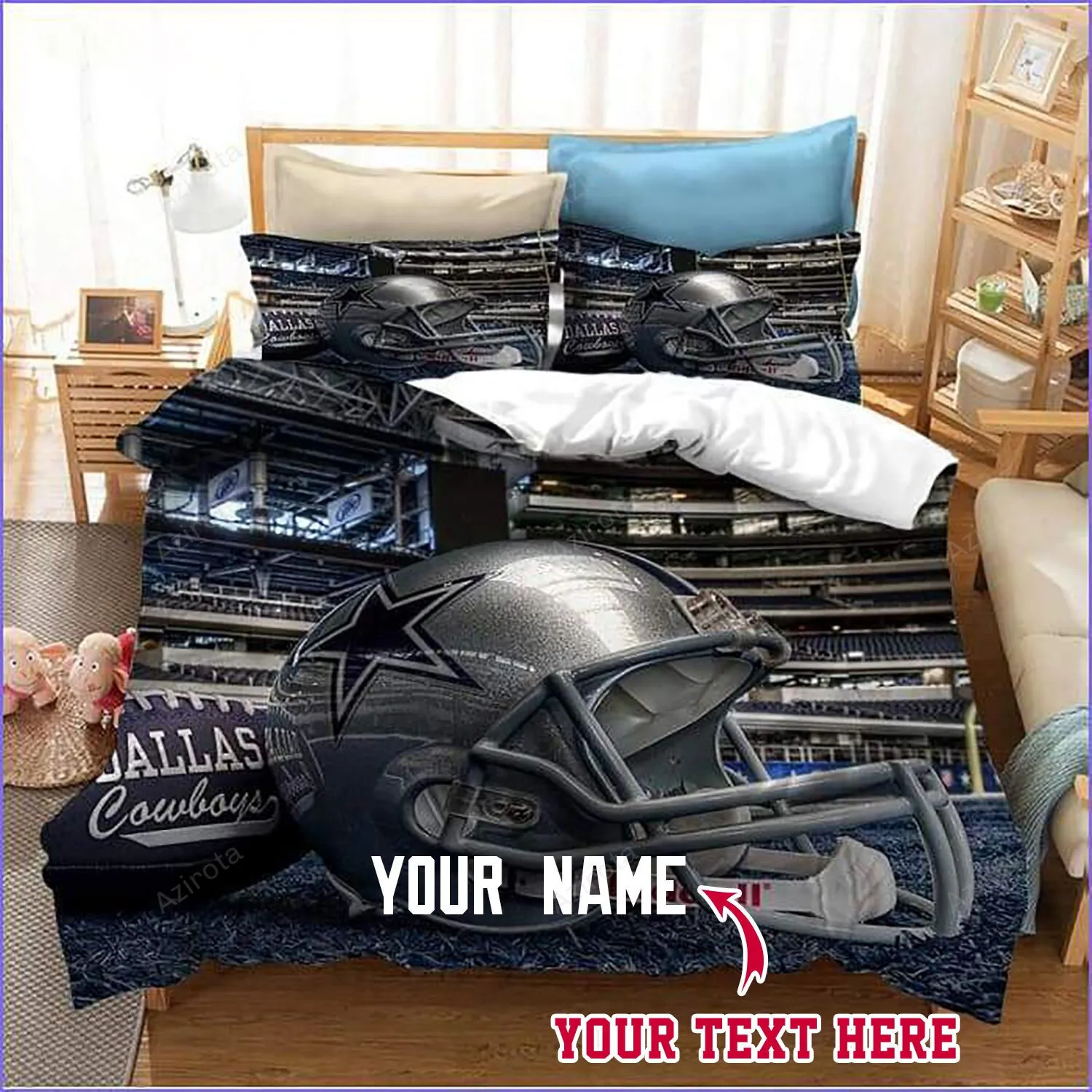 DALLAS COWBOYS 13 Football Personalized Custom Bedding Sets King Queen Twin Bedding Set