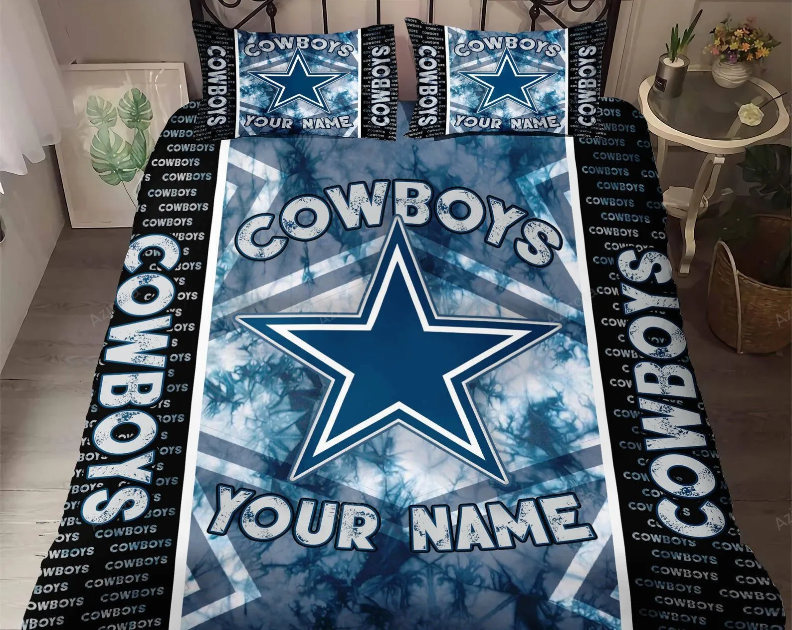 Dallas Cowboys Bedding Set Custom Name Dallas Cowboys Duvet Covers Cowboys Bedding Set Cowboys Bedding Set Fans Gift Htl 262b