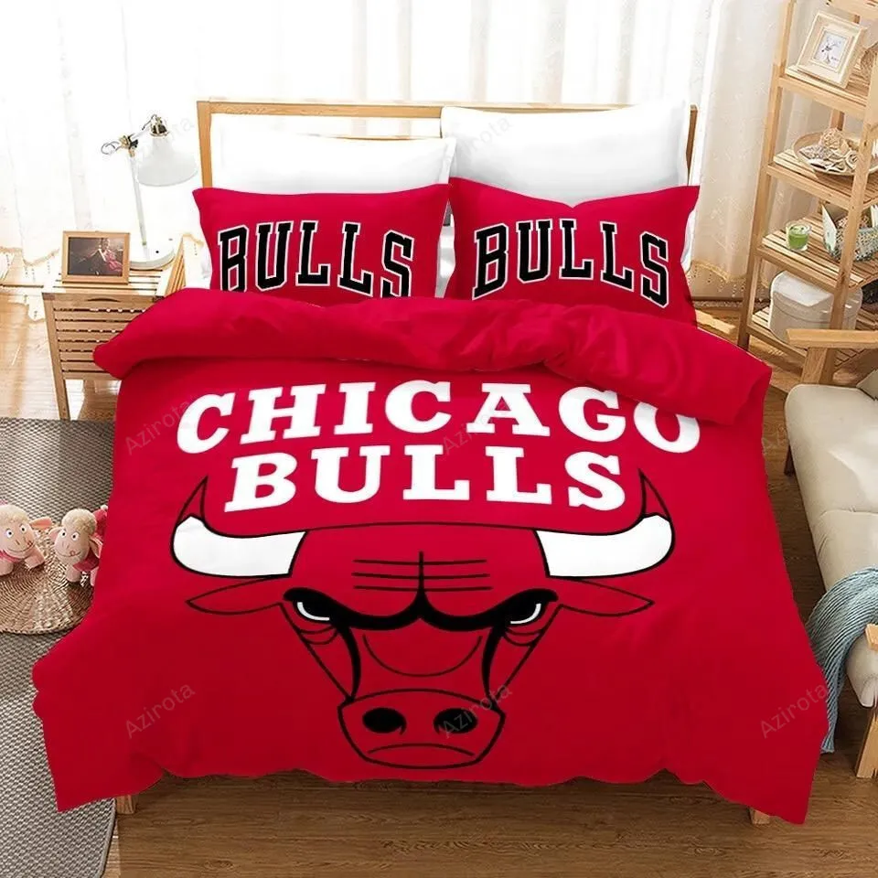 Chicago Bulls Logo Basketball Duvet Cover Bedding Set