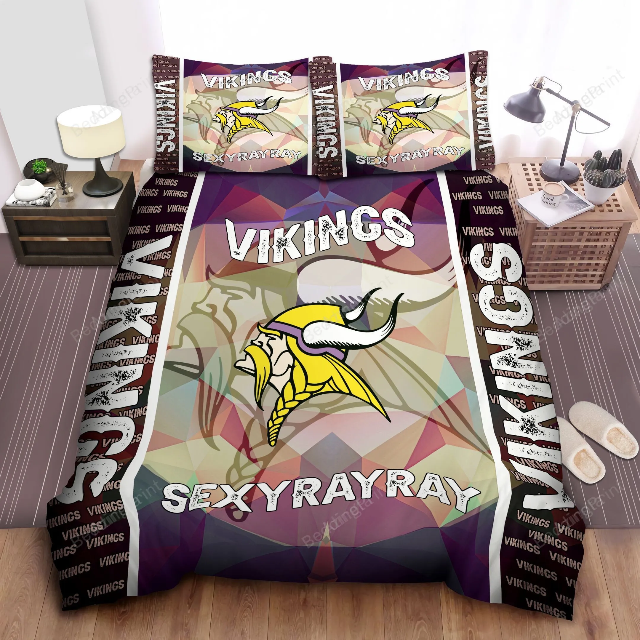 Custom Name Minnesota Vikings Duvet Covers Bedding Set