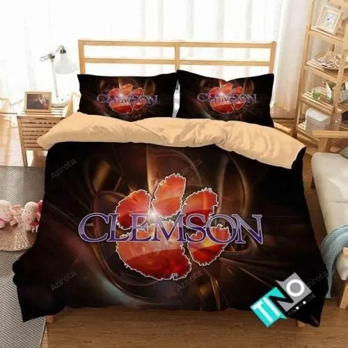 Clemson Tigers 3 Logo N 3D Personalized CustomizedBedding Sets Duvet Cover Bedroom Set Bedset